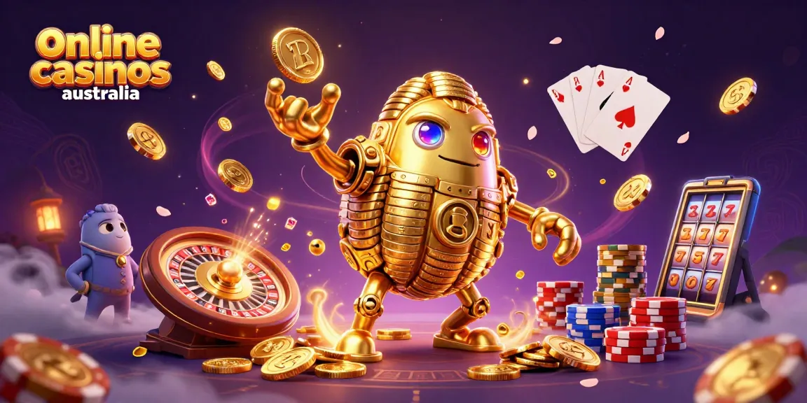 Experience thrilling action at online casinos australia with a vibrant 3D casino scene.