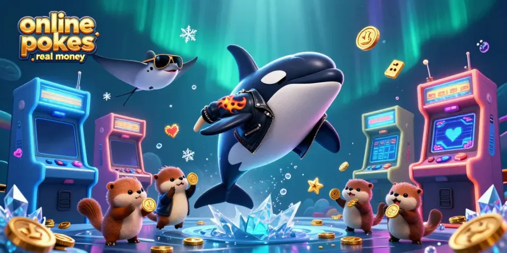 Experience the thrill of online pokies Australia real money with vibrant 3D cartoon characters amidst casino games.