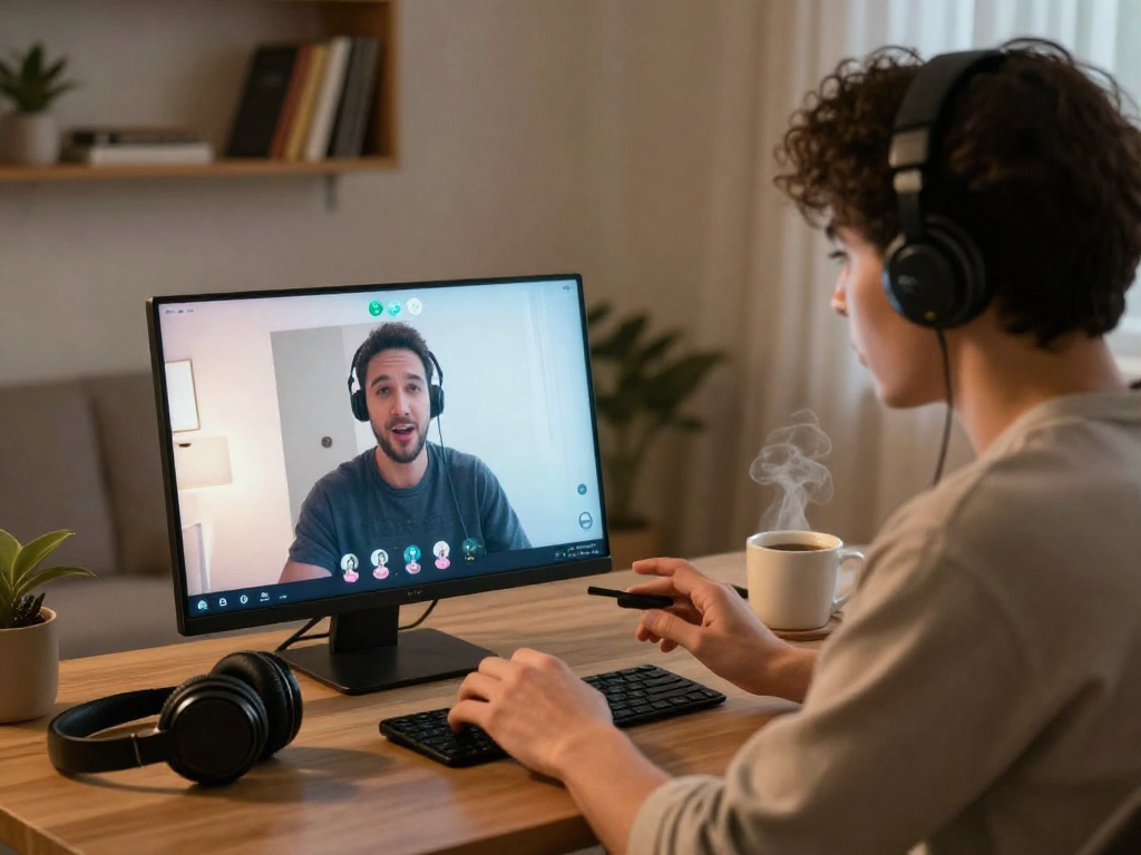 AI porn chat interaction in a cozy digital environment with engaging UI elements.