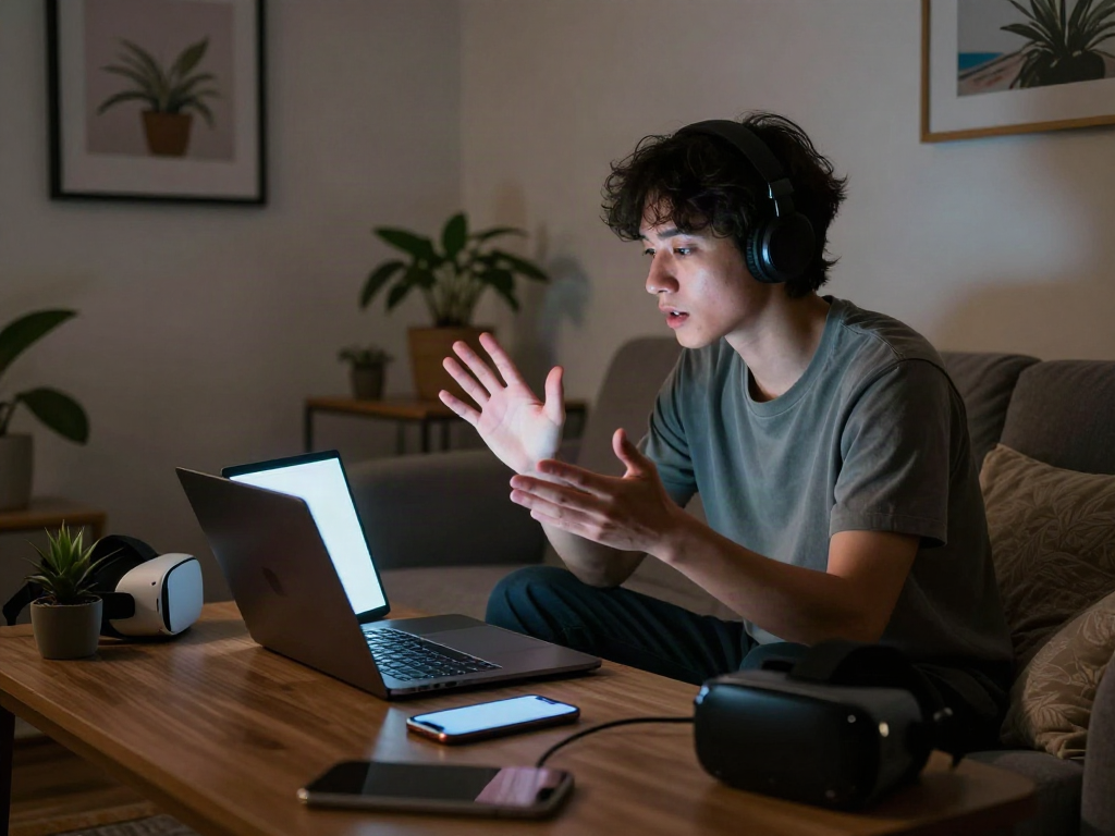 Engaging in an AI porn chat while immersed in a cozy digital environment