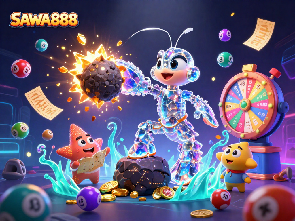 Experience thrilling play with SAWA888, showcasing vibrant slot action and exciting game elements.