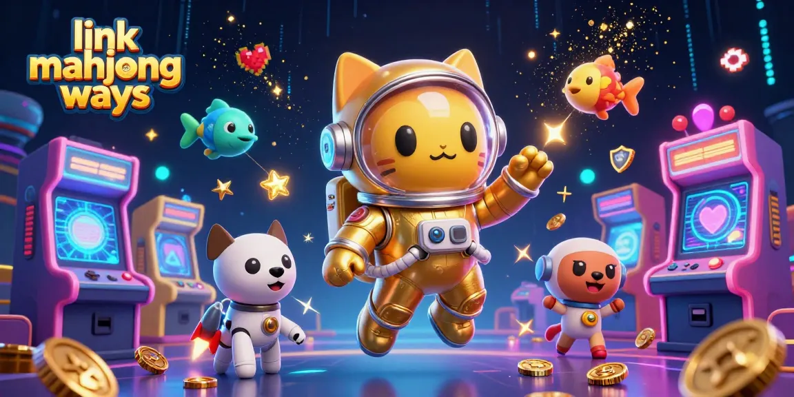Play link mahjong ways with vibrant characters in this dynamic casino-inspired 3D illustration.